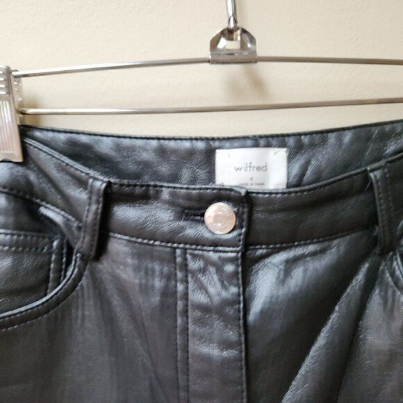 Aritzia Wilfred black faux leather pants / 4 - Picture 3 of 6